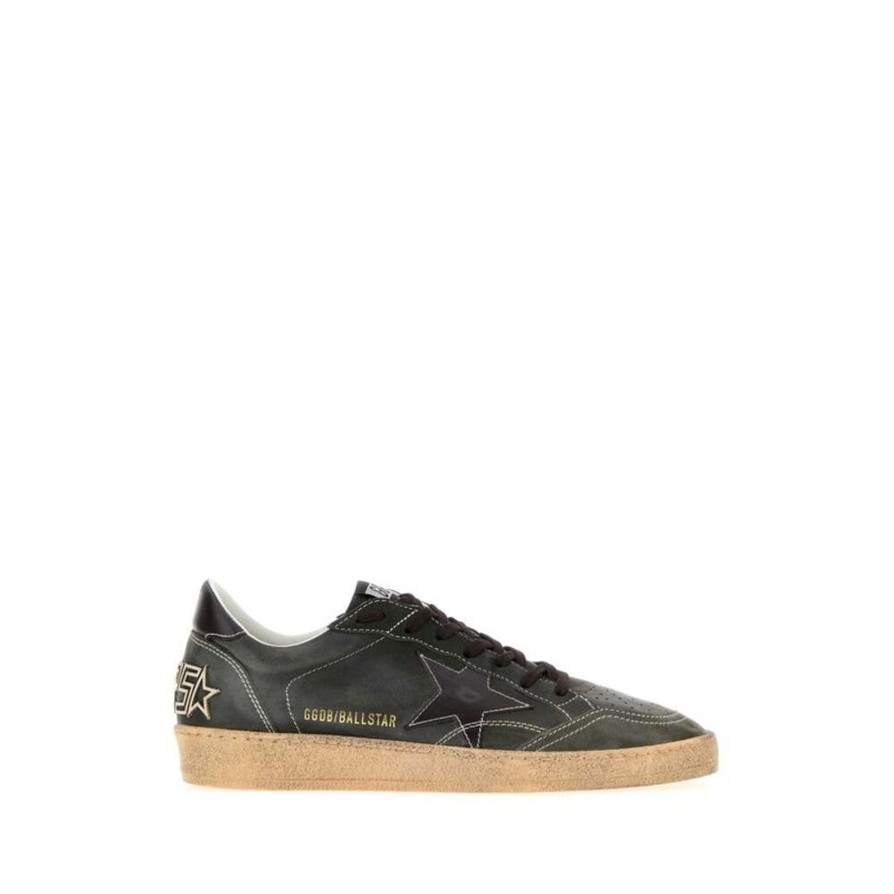 Golden Goose Deluxe Brand Men Charcoal Leather Ball Star Sneakers